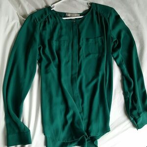 Ann Taylor Loft green chiffon blouse